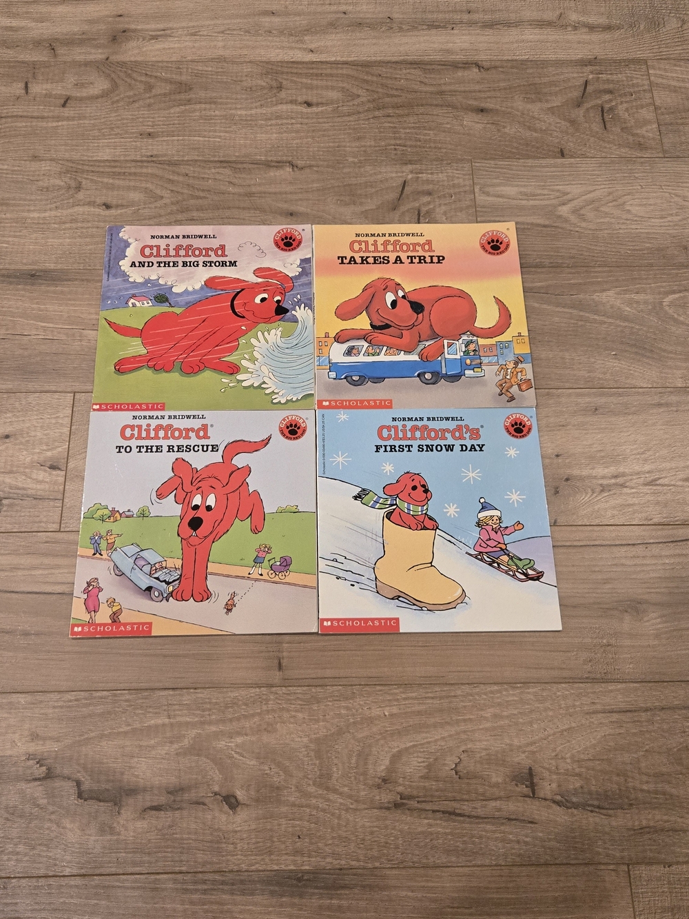 Vintage Clifford the Big Red Dog Book Bundle - Set of 4 Scholastic Paperbacks